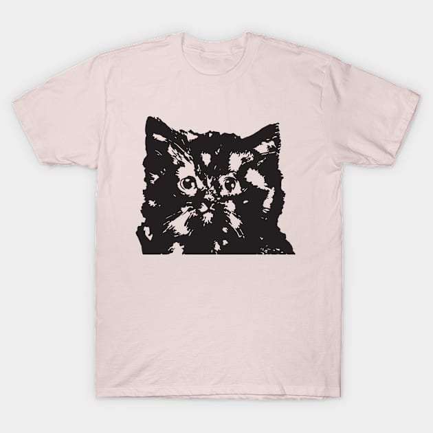 Cute Black Kitten T-Shirt by CasualTeesOfFashion